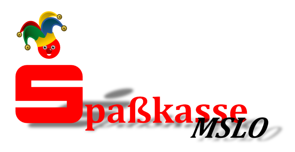 Ein neues Logo für die Spaßkasse MSLO. Das typische "S" der Sparkasse mit einer Narrenkappe und Clownsnase.